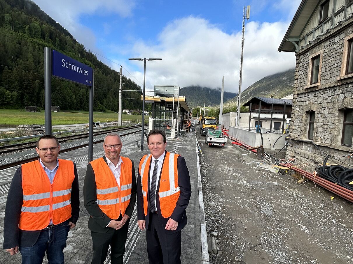 Der Umbau des des Bahnhofs Schönwies schreitet voran