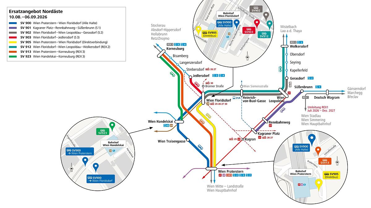 Umfangreicher Schienenersatzverkehr