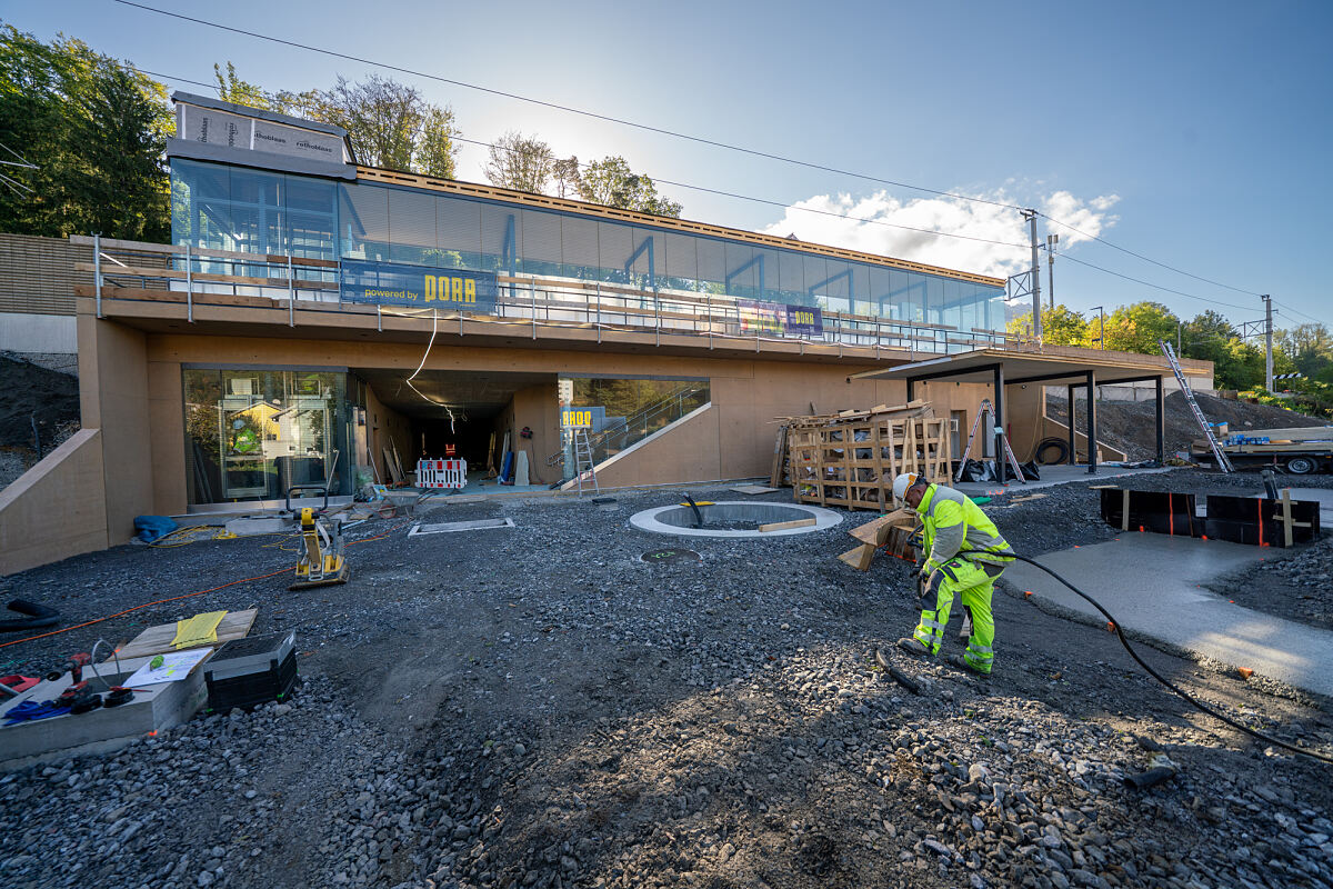 Neue Haltestelle Feldkirch Tosters im Entstehen