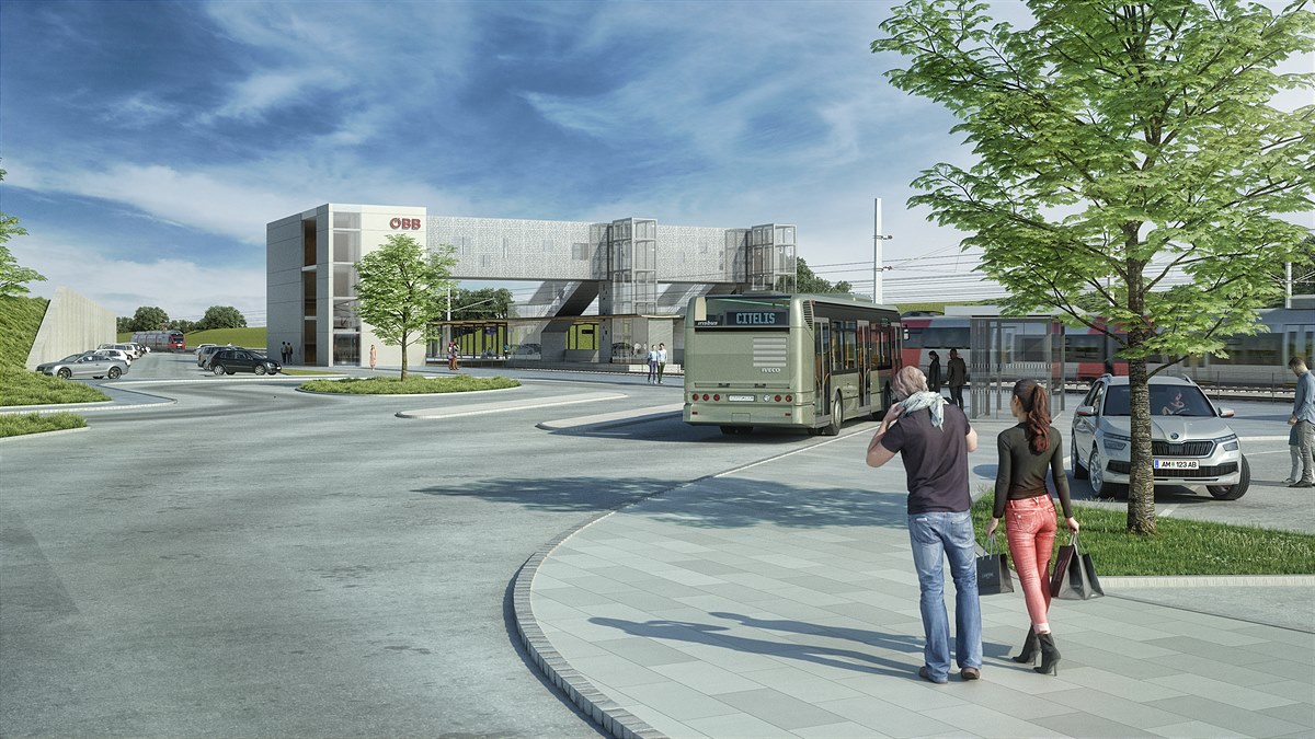 Visualisierung Bf Gramatneusiedl Vorplatz_(C) ÖBB_zkpt ZT GmbH