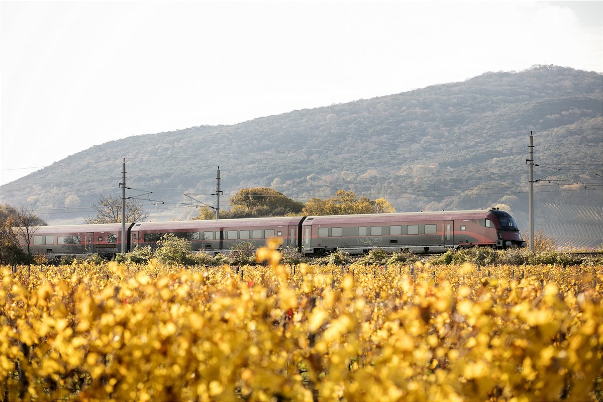 Railjet in der Landschaft