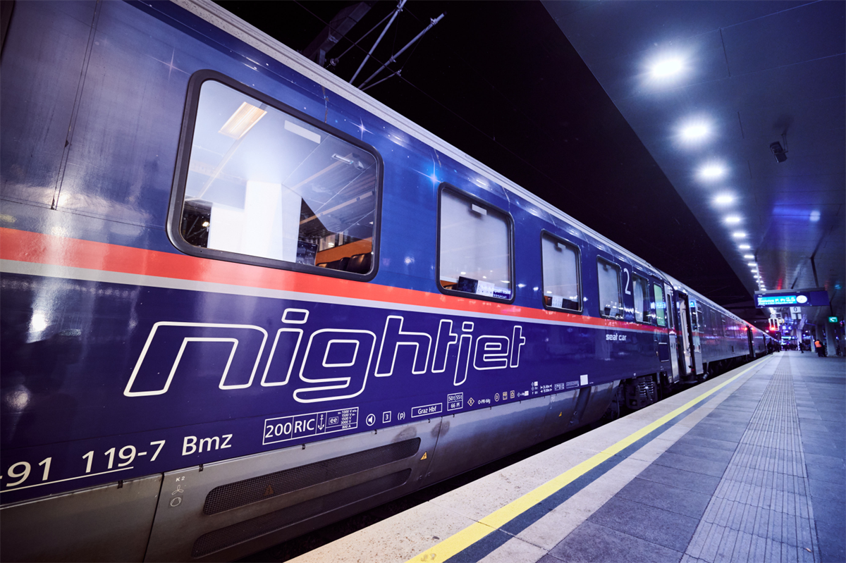 Nightjet am Bahnsteig