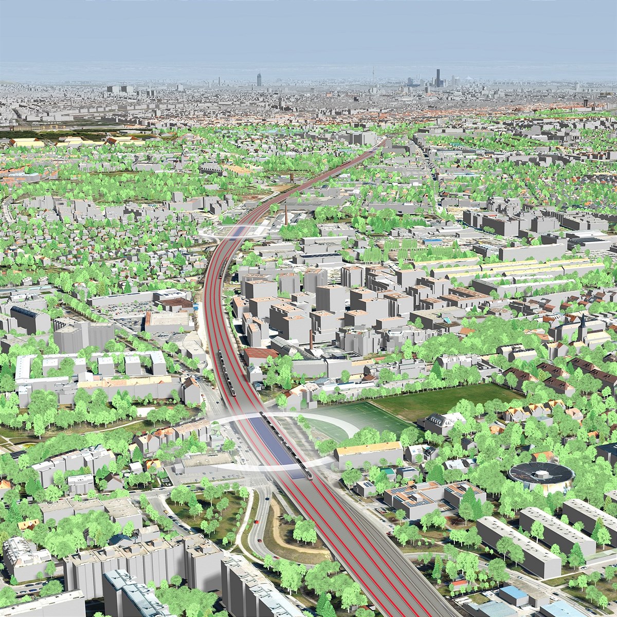 Visualisierung Meidling-Mödling 4-gleisig