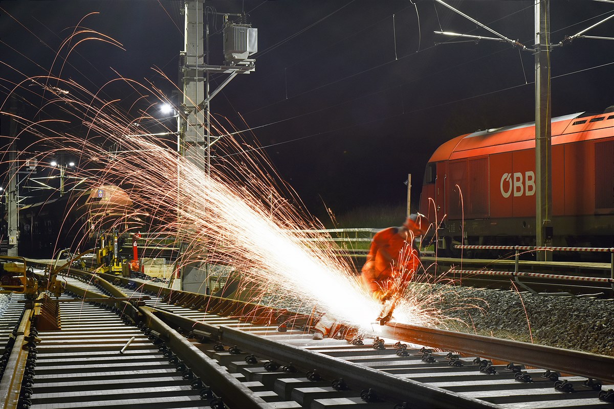 Gleisarbeiten Bf StGeorgenGusen ÖBB-Deopito