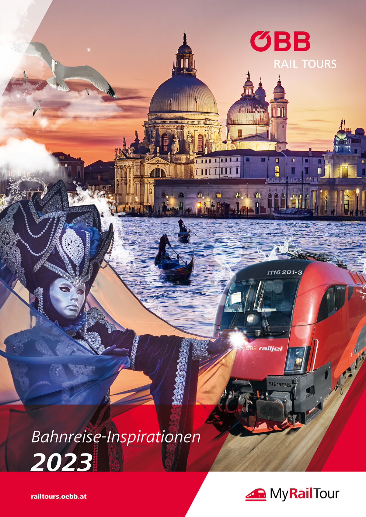 Cover Rail Tours Katalog Bahnreise - Inspirationen 2023