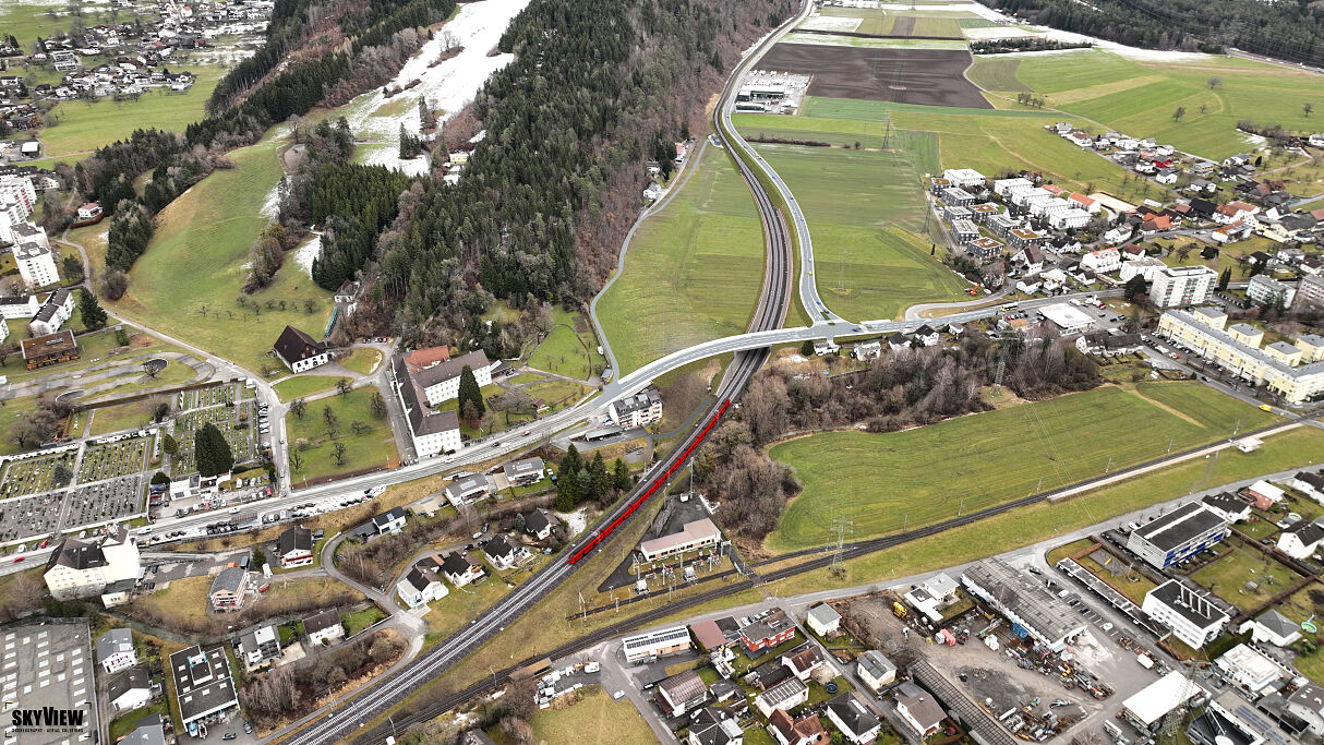 Arlbergbahnstrecke Neu Klosterbogen bei Bludenz (Visualisierung)