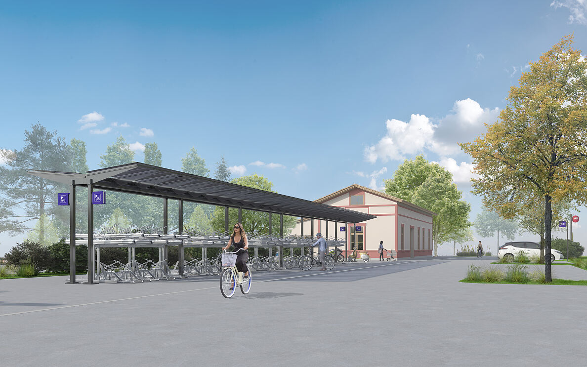 Bike&Ride Bf Bad Erlach_Visualisierung ÖBB, Architektin DI Aida Knoettig, Reisigl