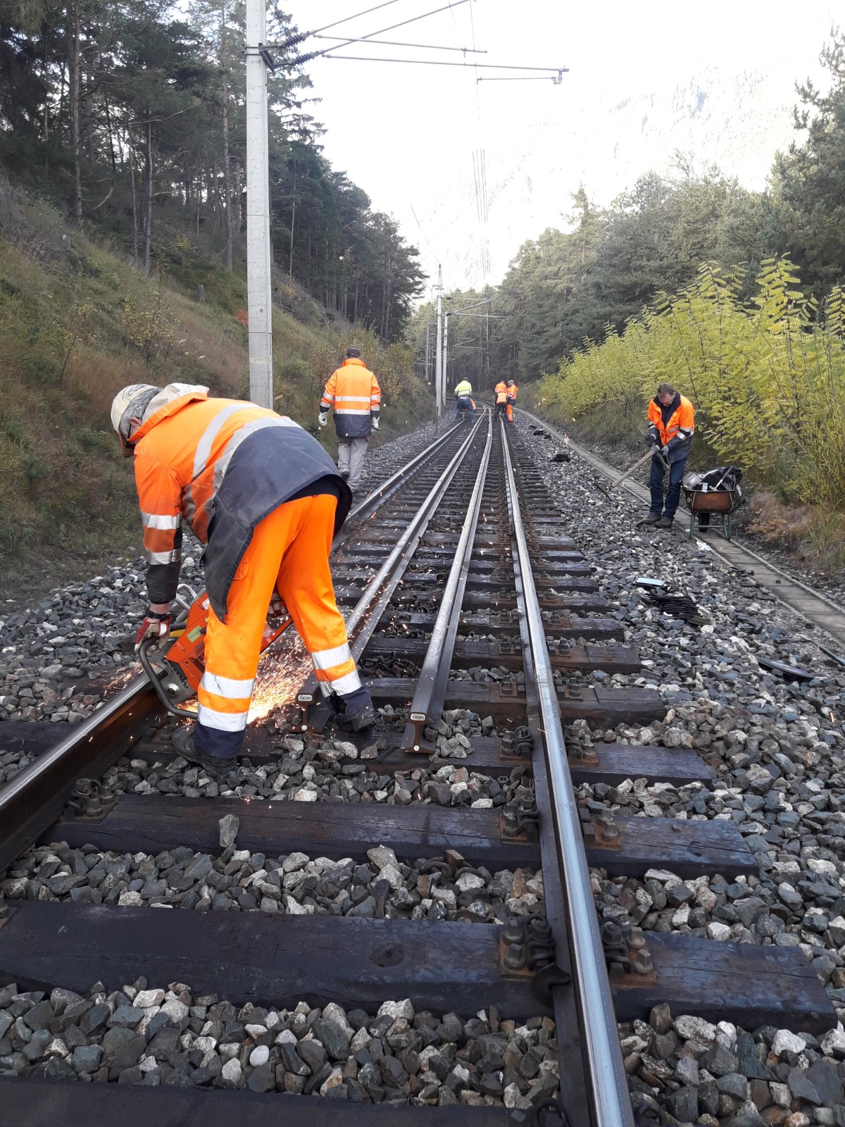 Arbeiten auf der Arlbergbahnstrecke