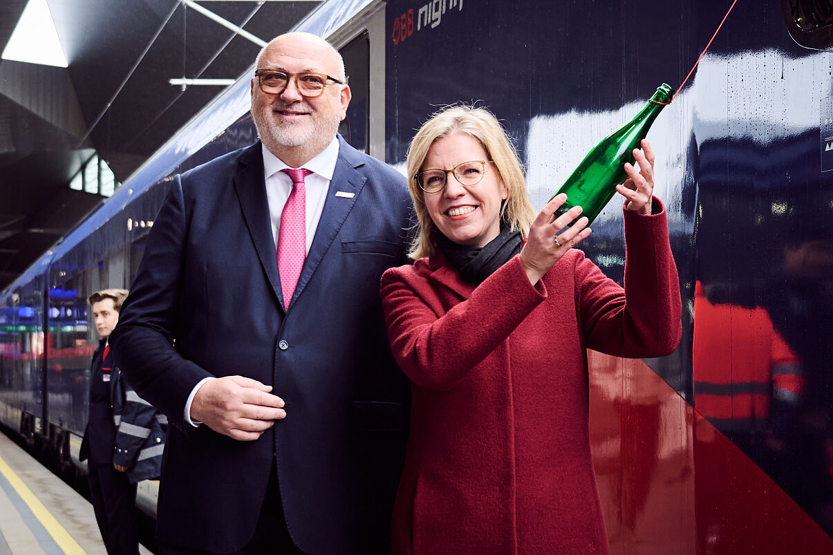ÖBB CEO Andreas Matthä und Klimaschutzministerin Leonore Gewessler