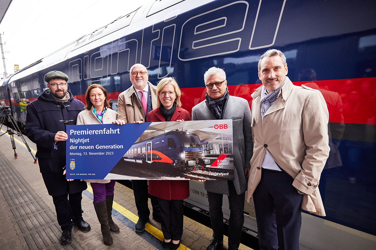 Premierenfahrt Nightjet der neuen Generation Hbf. St. Pölten