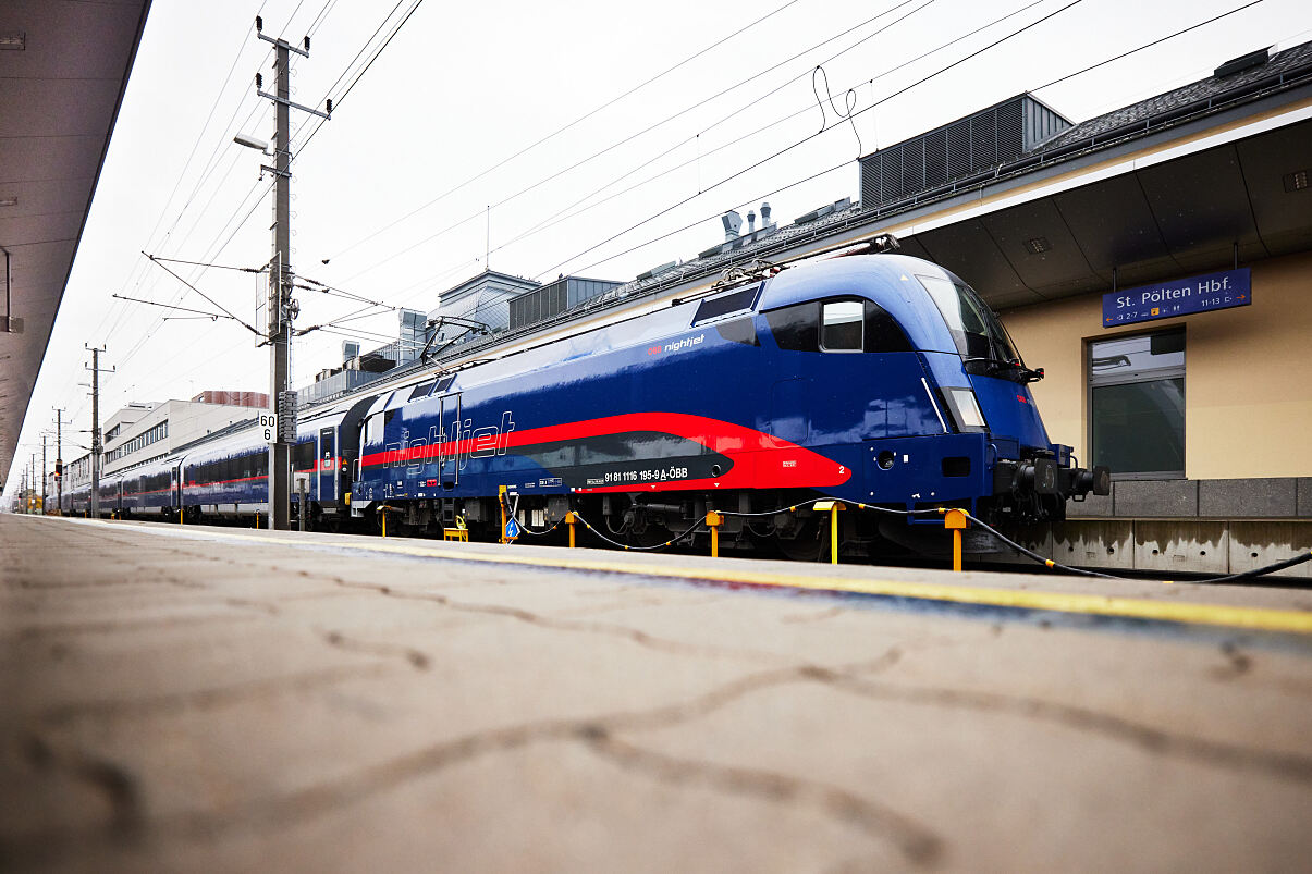 Premierenfahrt Nightjet der neuen Generation Hbf. St. Pölten
