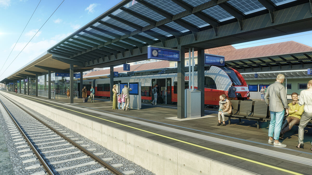 Visualisierung Bahnsteig Villach HBF