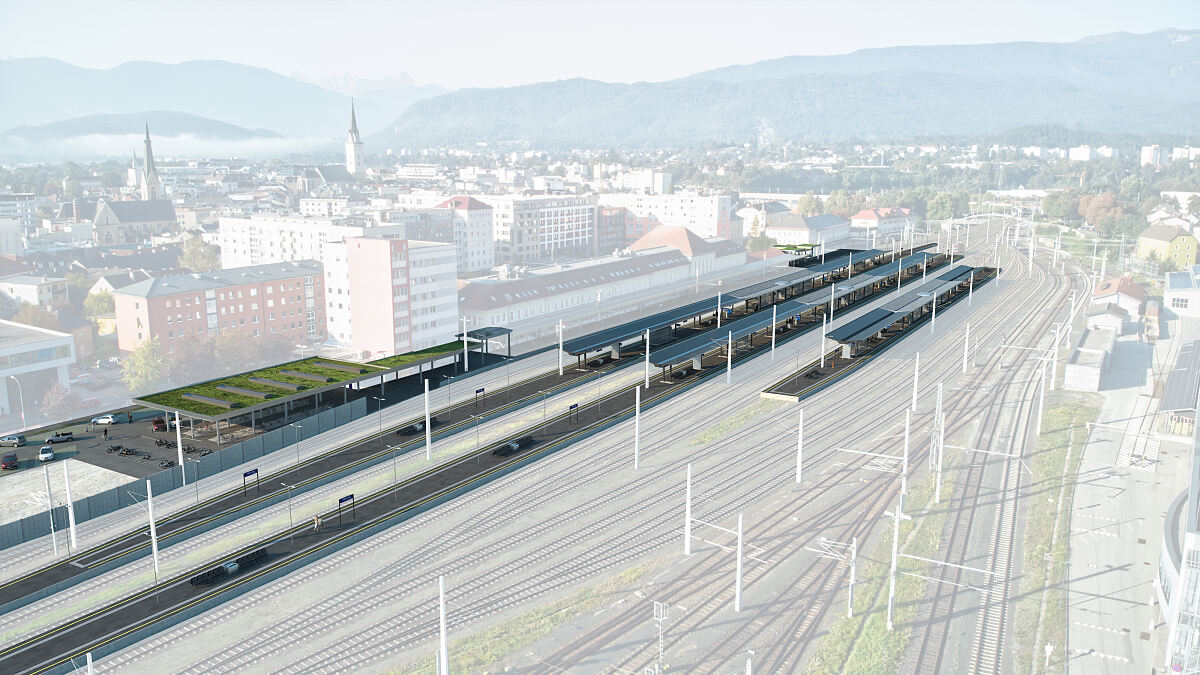 Visualisierung Villach HBF - Drohne