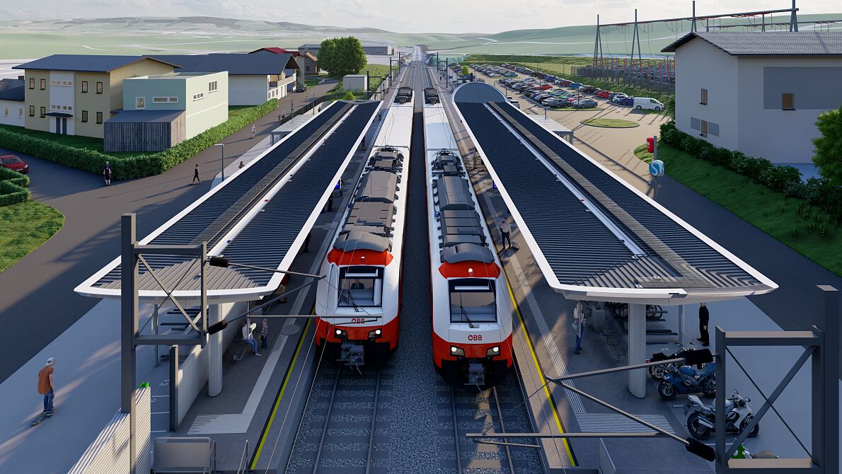 S-Bahn Station im Süden von Seekirchen
