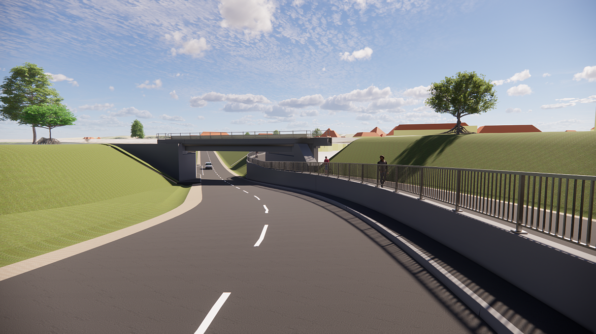 Visualisierung UF Raglitzer Straße Neunkirchen_Sichtachse Straße