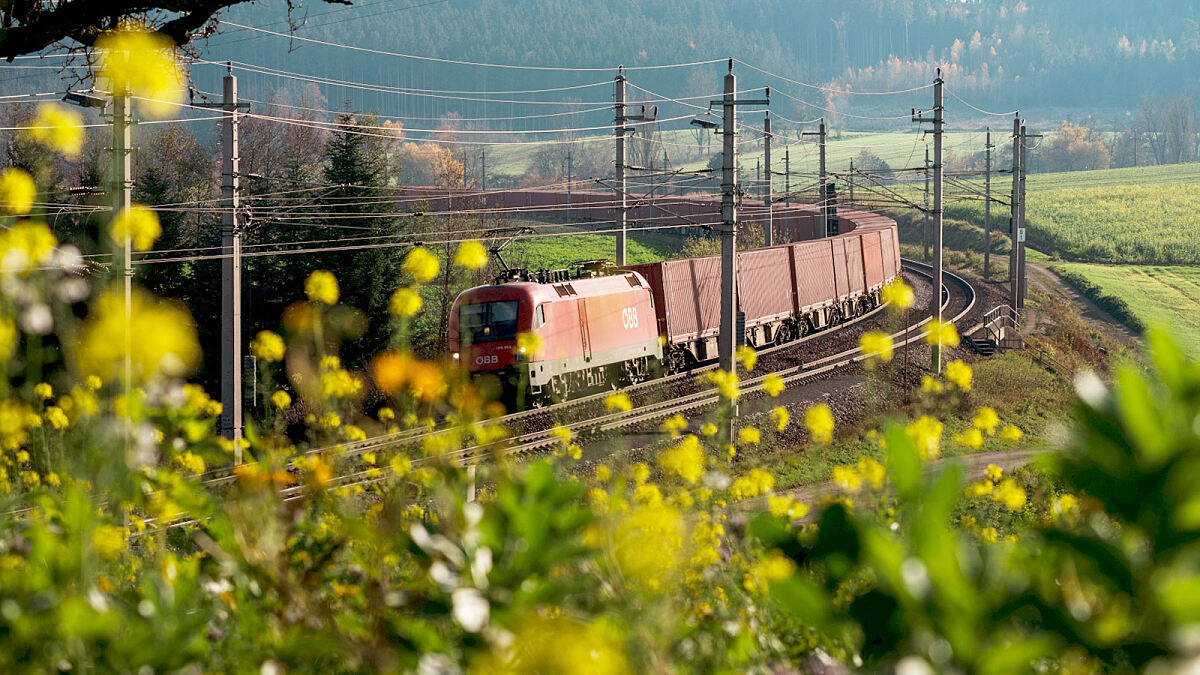 Freight train with containers