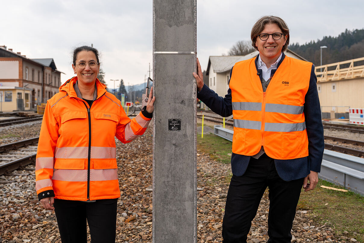 Traiselntalbahn - Grüne Oberleitungsmasten