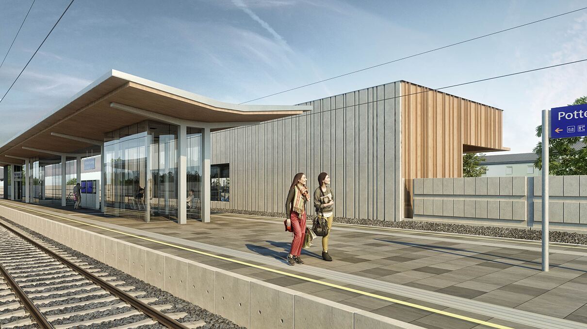 Bahnhof Pottendorf-Landegg Bahnsteigansicht