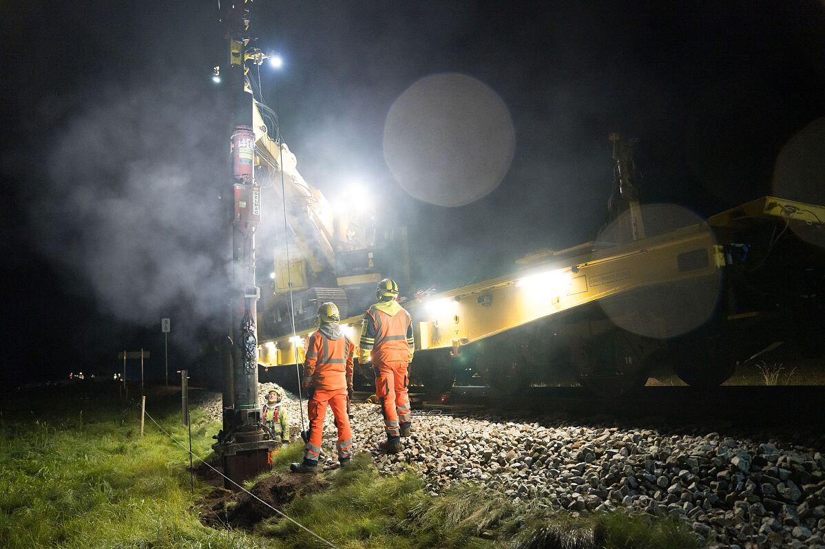 Mattigtalbahn Rammarbeiten