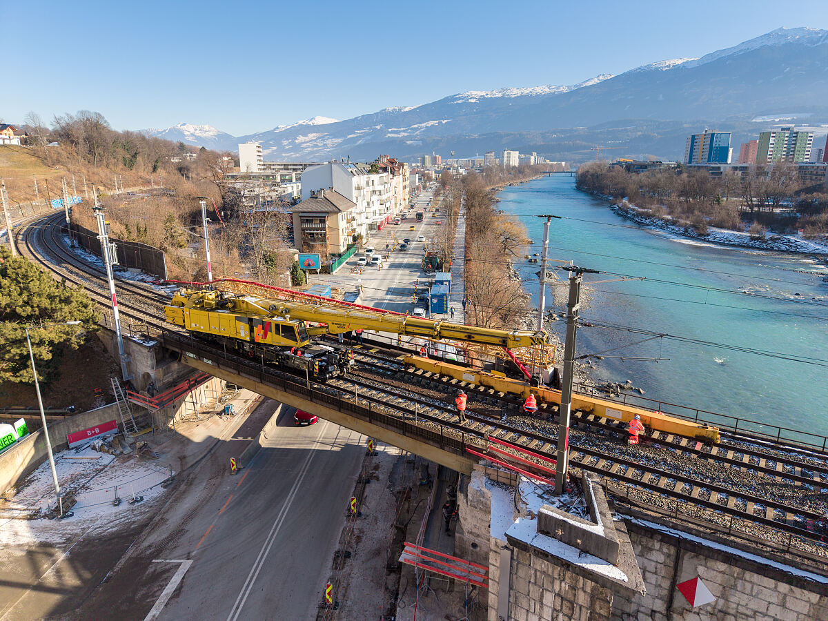 Abtrag der Gleise Rauchmühlbrücke